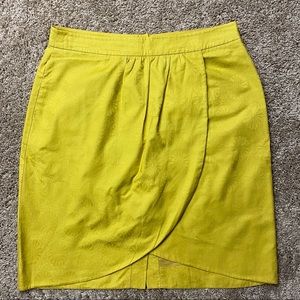 Anthropologie Gold Jacquard Tulip Skirt S